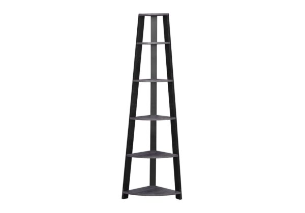 Bookshelf, Bookcase, Etagere, Corner, 5 Tier, For Office, Versatile Placement - Gray