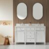 Fully Assembled 60'' Freestanding Double Sinks Bathroom Vanity With Quartz Top - White - Image 2
