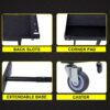 Adjustable Tear Down Work Table With Drawer For Garages, Repair Shops, And Diy, Portable, (4) 2.5" Swivel Casters, 220 Pound Capacity, Rubber Corners, Heavy Duty Steel - Black - Image 16
