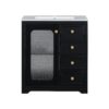 Bathroom Vanity With A Soft Close Glass Door, Adjustable Shelves, And Three Drawers - Black - Image 20