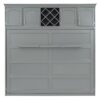 Queen Size Murphy Wall Bed With Top Cabinets & Wine Rack - Gray - Image 7