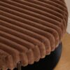 Upholstered Round Ottoman Coffee Table Foot Rest With Metal Legs - Brown - Image 9