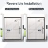 Modern Semi Frameless Double Sliding Shower Door With 1 / 4" Sgcc Tempered Glass - Matte Black - Image 13