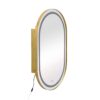 Oval Medicine Cabinet Mirror Bathroom Mirror With Storage Wall Mounted Medicine Mirror Cabinet With LED - Golden - Image 12