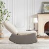 Modern Rocking Chair Recliner, Comfy Rocker Nursery Chair With Footrest, Accent Reading Chair, Upholstered Lounge Chair For Relaxing, Resting, Soft Padded Rocker For Indoor Living Room Bedroom - Gray - Image 22