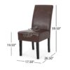 Contemporary Dining Chair (Set of 2) With Upholstery And Rubberwood Legs - Dark Brown - Image 2