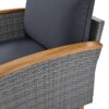 9 Piece Patio Rattan Furniture Set, Outdoor Conversation Set With Acacia Wood Legs And Tabletop, PE Rattan Sectional Sofa Set With Coffee Table, Washable Cushion - Gray - Image 14