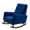 Demetrius - Solid Wood Rocking Chair - Blue - Image 4