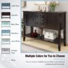Cambridge Series - Console Table With Ample Storage 4 Small Drawers Bottom Shelf - Espresso - Image 10