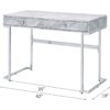 Tigress - Printed Faux Marble Top Writing Desk - White - Image 6