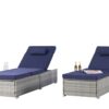 Outdoor Sofa Pe Rattan Furniture Deck Chair - Gray - Image 7