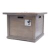 Outdoor Patio Square Gas Burning Fire Pit, Tank Inside, 40000 Btu - Brown Wood Pattern - Image 5