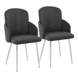 Dahlia - Contemporary Dining Chair (Set of 2) - Gray / Chrome
