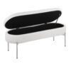 Chloe - Contemporary / Glam Bench - Chrome / White - Image 2