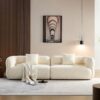 Sectional Sofa, Durable Fabric, Solid Wood Frame, High Density Sponge Filler - White - Image 2