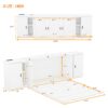 Queen Size Murphy Bed With Shelves, Cabinets And USB Ports - White - Image 13