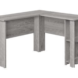 Computer Desk, Home Office, Corner, Storage Shelves, L Shape, Laptop, Contemporary & Modern - Gray