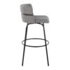 Cinch - Glam / Art Deco Fixed Height Barstool With Swivel With Round Footrest (Set of 2) - Black / Light Gray - Image 3