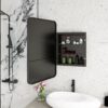 Rectangle Medicine Cabinet Mirror Bathroom Mirror With Storage Wall Mounted Medicine Mirror Cabinet With LED - Black - Image 7