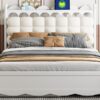 Queen Size Storage Platform Bed, With 2 Big Drawers, Twin Long Size Trundle, One Set Of Sockets & USB Ports - White - Image 16