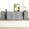 Queen Size Murphy Bed With Shelves, Cabinets And USB Ports - Gray - Image 10