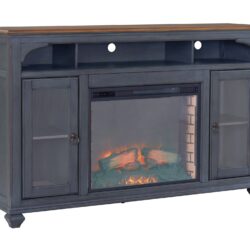 Americana - 66 In Fireplace TV Stand For TVs Up To 80" - Blue