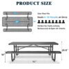 Expanded Metal Rectangular Picnic Table - Black - Image 7