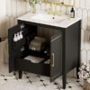 Bathroom Vanity With Ceramic Basin, Soft Close Door, Built-In Hidden Drawer - Black - Image 20
