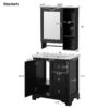 Bathroom Vanity With Sink, Modern Elegant Bathroom Storage Cabinet With 3 Drawers And Adjustable Shelves, Freestanding Vanity Set With Mirror Cabinet, Single Sink Bathroom Vanity - Black - Image 8