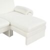Convertible Futon Sofa Bed Futon Sofa Couch With An Adjustable Backrest, A Reversible Chaise Lounge And 2 Removable Armrest Pillows For Living Room - Beige - Image 24