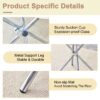 Modern Round Clear Glass Dining Table With Unique Metal Legs For 4 6 People - Silver - Image 7