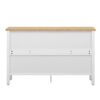Retro TV Stand For TVs Up To 43", Entertainment Center Media Console Cabinet With 3 Spacious Cabinets, Glass Cabinet Doors And Anti-Tip Device For Living Room - White - Image 19