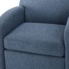 Eddie - Modern Swivel Chair With 360 Degree Functionality In Hemp Like Fabric - Blue - Image 4