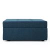 Flip Top Ottoman With Tufted Waffle Stitch And Rolling Casters - Navy Blue - Image 6