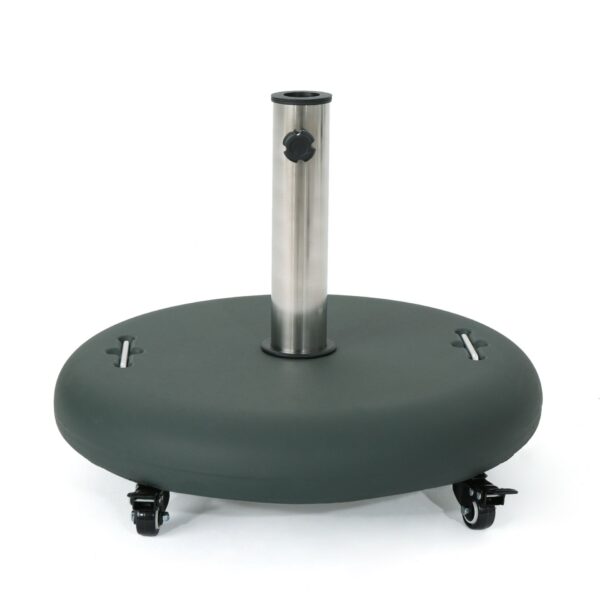 Wheelie - Round Umbrella Base With Stainless Steel Holder - Green