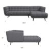 Addison - Left Sectional Sofa - Ash Gray - Image 9