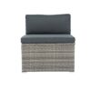 6 Pieces PE Rattan Sectional Outdoor Furniture Cushioned Sofa Set Wicker - Gray - Image 11