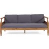 Bianca - Outdoor 3 Seater Sofa Chat Set With Ottoman - Teak - Image 15
