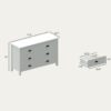 Safari - 6 Drawer Master Dresser With Interlock Drawer Feature Drawer Slide And Interlock Pre-Assembly, Wide Dressers For Bedroom 6 Deep Drawers For Closet Organizer - Classic White - Image 9