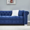 Reversible Sectional Sofa 4 Seater Oversized Convertible L Shaped Couch Velvet Sofa Couch - Navy Blue - Image 5