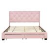 Queen Size Storage Bed Linen Upholstered Platform Bed & Two Drawers - Pink - Image 2