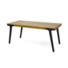Acacia Wood Patio Dining Table, 69"L Rectangle Outdoor Table - Teak / Black - Image 4