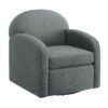 Eddie - Swivel Chair With Durable Hemp Like Fabric And 360 Degree Swivel - Gray - Image 5