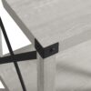 Rustic Industrial Metal X 2 Tier Side Table - Stone Gray - Image 4
