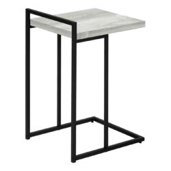 Accent Table, C - Shaped, Modern Convenient Design - Gray