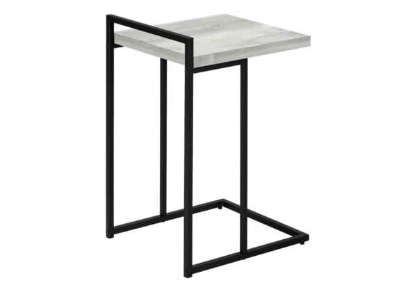 Accent Table, C - Shaped, Modern Convenient Design - Gray