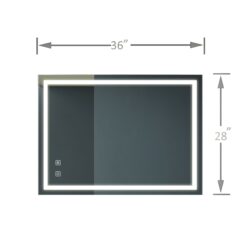 Briiiliant - Bathroom Vanity Mirror Anti Fog, Dimmable Rectangle Mirror With Front Lighting Smart Memory Function - Silver