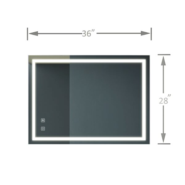 Briiiliant - Bathroom Vanity Mirror Anti Fog, Dimmable Rectangle Mirror With Front Lighting Smart Memory Function - Silver