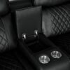 Home Theater Seating Manual Recliner With Cup Holder, Hide - Away Storage Reclining Sofa For Living Room, Home Theater - Black - Image 22