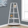 Corner Bookshelf, Bookcase, Etagere, 4 Tier, Office, Contemporary & Modern - White - Image 2